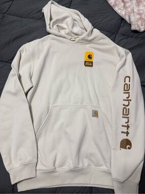 Carhartt Women's Relaxed Fit Midweight Logo Sleeve Graphic Hoodie NWT
